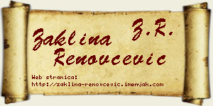 Žaklina Renovčević vizit kartica